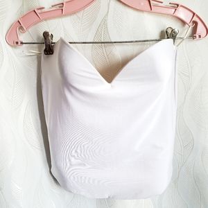 David's Bridal White Deep Sweetheart Neckline Corset Top